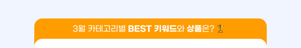 3월 카테고리별 BEST 키워드와 상품은?