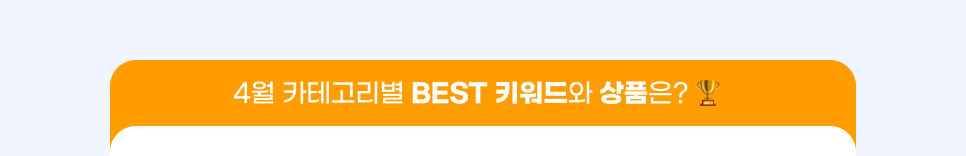 4월 카테고리별 BEST 키워드와 상품은?