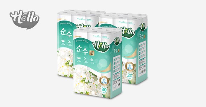 순수 3겹 천연펄프 화장지 30m 30롤 3팩
