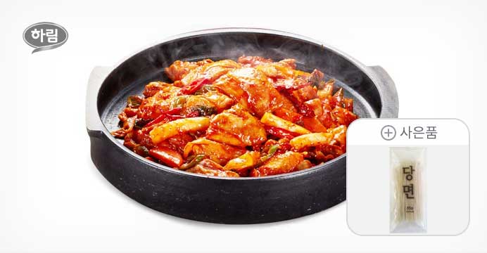 하림 매운맛 순살 닭갈비 300gx3팩+당면+떡사리