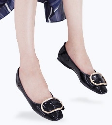 Enamel Flat Shoes