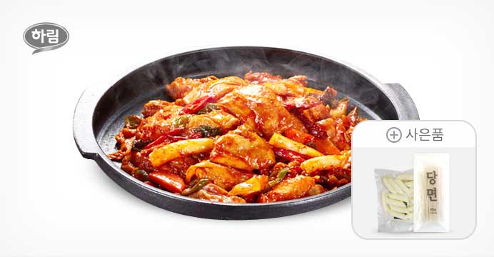 하림 매운맛 순살 닭갈비 300gx3팩+당면+떡사리