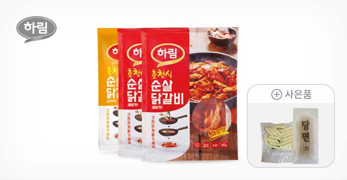 하림 춘천식 닭갈비300g x3봉+당면+떡사리