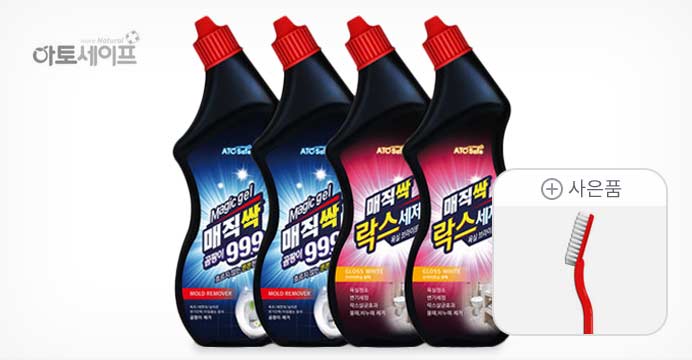 매직싹 곰팡이/락스세제 750ml 4개 + 청소솔