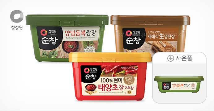 순창 태양초 고추장＆생된장＆양념쌈장1kg 2개