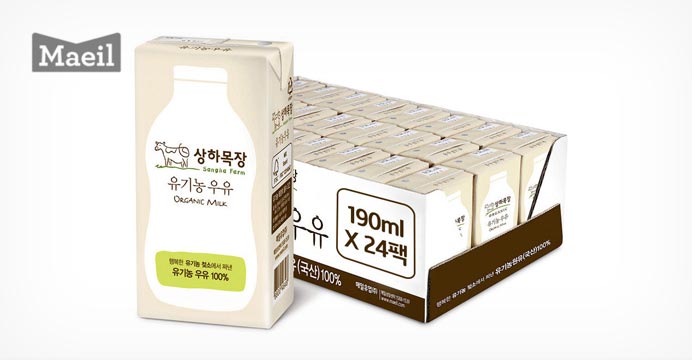 상하목장 유기농 멸균우유 190ml 24팩