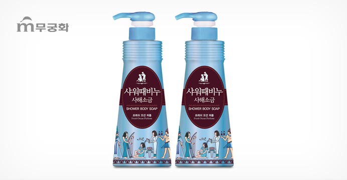 샤워때비누 사해소금 500ml x 2개