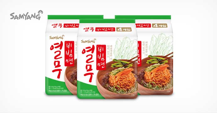 매콤달콤 삼양 열무 비빔면 3팩 130g 12봉
