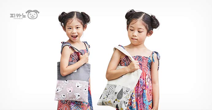 피카노 아동 미니 에코백/ 여아 가방 3종