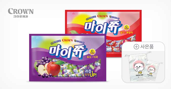 마이쮸 (포도/사과)+(딸기/복숭아) 2봉+증정