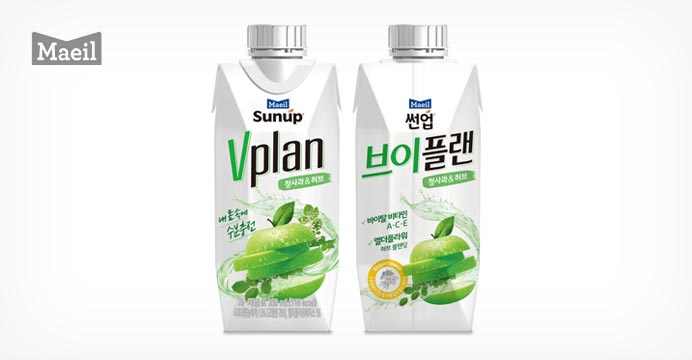 썬업 브이플랜 청사과&허브 330ML 12팩