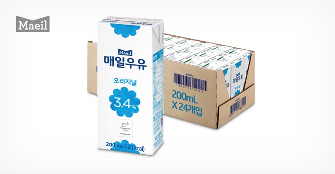 [15%중복] 매일우유 오리지널200ML 48팩