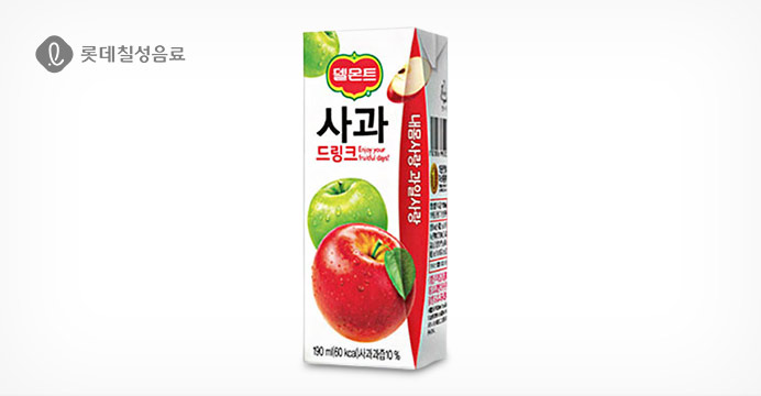 [10%쿠폰] 델몬트 사과 드링크 190ml x 48팩