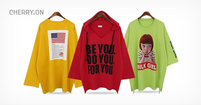 체리온 여름 빅사이즈 티셔츠/원피스/루즈핏