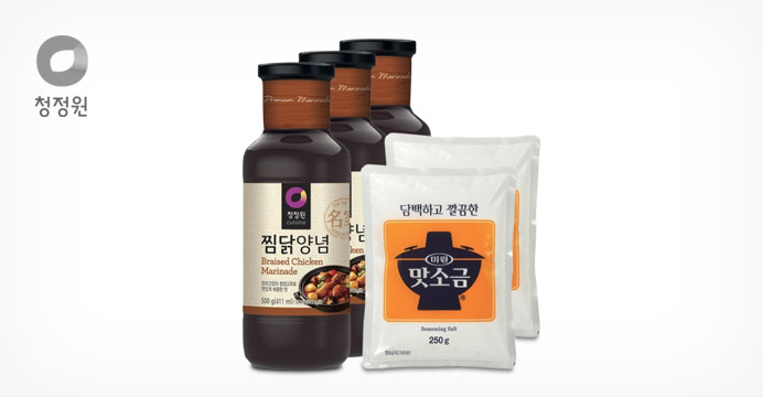 [15%쿠폰]청정원 찜닭양념X3개+맛소금X2개