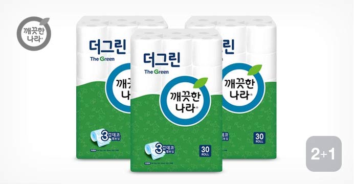 순수브라운 3겹 화장지 27m 30롤 2팩