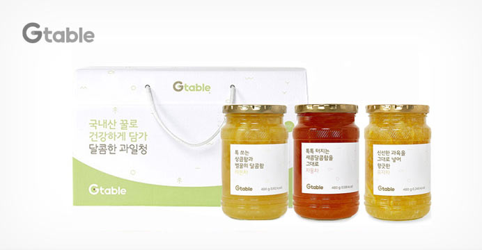 (Gtable)달콤한과일청 선물세트/유자/자몽/레몬
