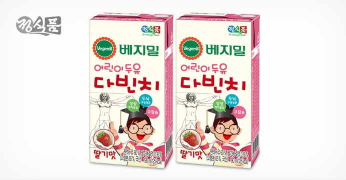 베지밀 다빈치 어린이두유 딸기맛 190ml 48팩