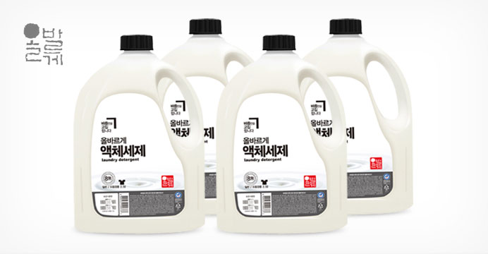 올바르게 8無 친환경 액체세제 2.5L 4개