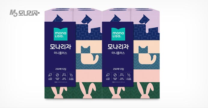 모나리자 미니플러스 미용티슈 250매 24개