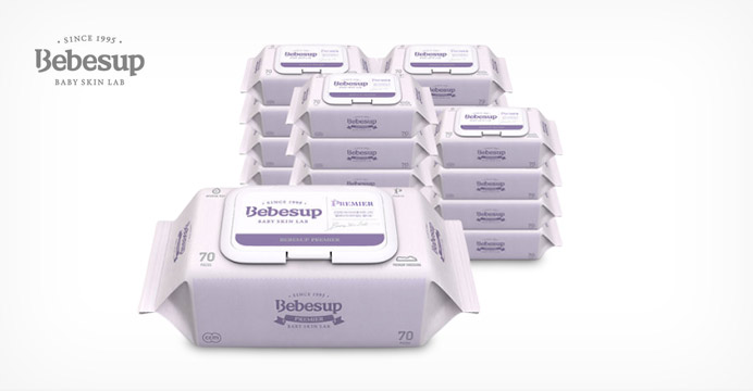 베베숲 아기물티슈 프리미어 캡 70�!   �� 20팩