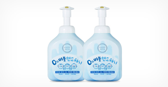 해피바스 제로퍼센트 버블 핸드워시 500ml 2통