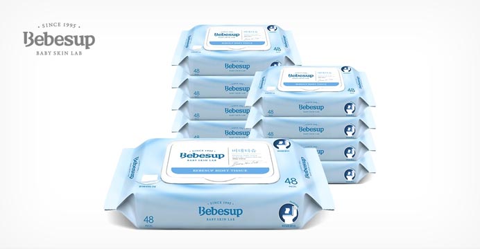 베베숲 온가족용 비데티슈 캡 48매 10팩