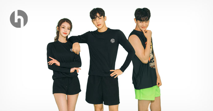 10월 휴가갈 땐, 헤링본 래쉬가드!