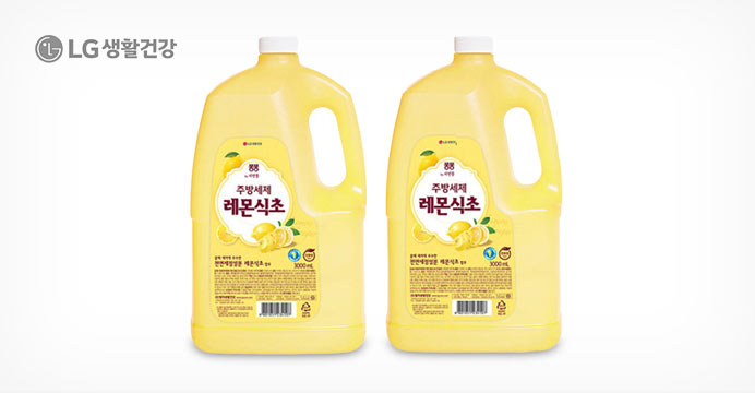 퐁퐁 주방세제 레몬식초 3000ml 2개