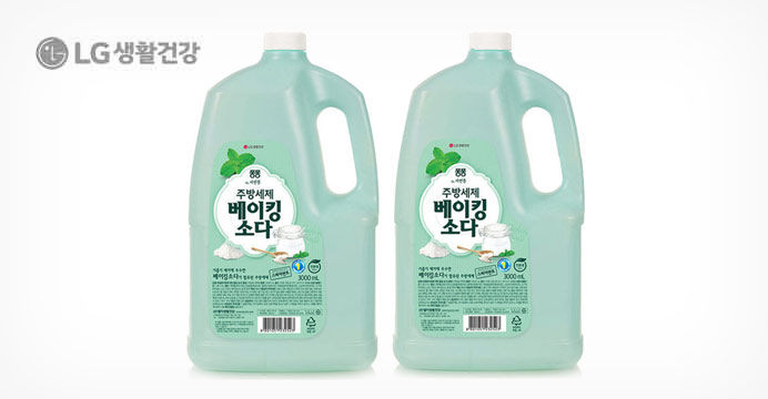 퐁퐁 주방세제 베이킹소다 3000ml 2개