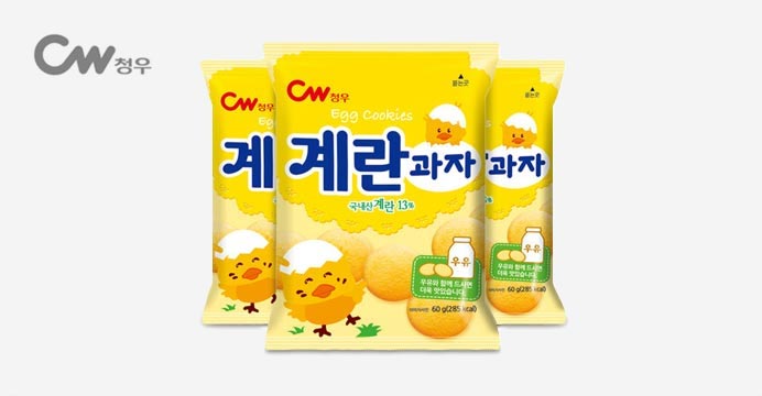 청우 계란과자 60g 3개묶음x6개 총18봉