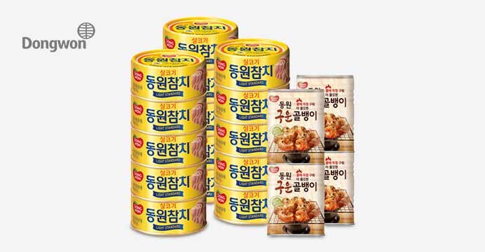 동원 참치 150g 15캔+구운골뱅이 230g 4캔