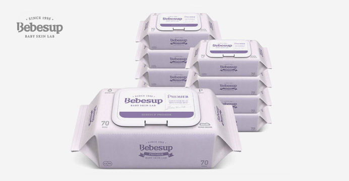 베베숲 아기물티슈 프리미어 캡 70매 10팩
