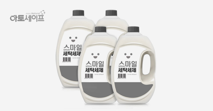 스마일 세탁세제 (2.5L 4개)/중성/액체/효소