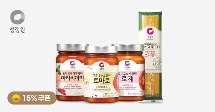 [15%]토마토+로제+아라비아따 300gX3병+면