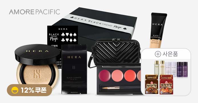 [12%쿠폰]헤라 블랙 박스(쿠션+리필+파데)+증정