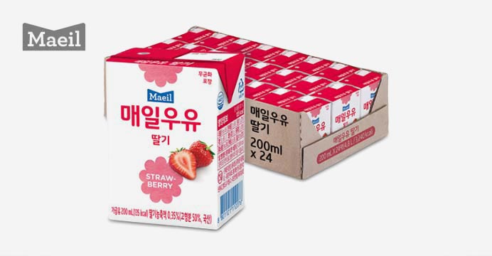 매일 딸기 멸균우유 200ml 24팩