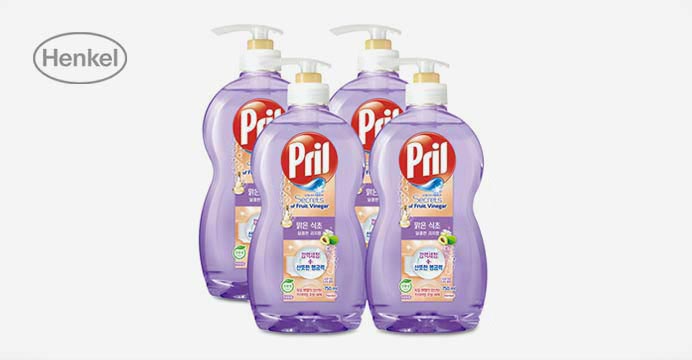 프릴 맑은식초 주방세제 750ml x 4개
