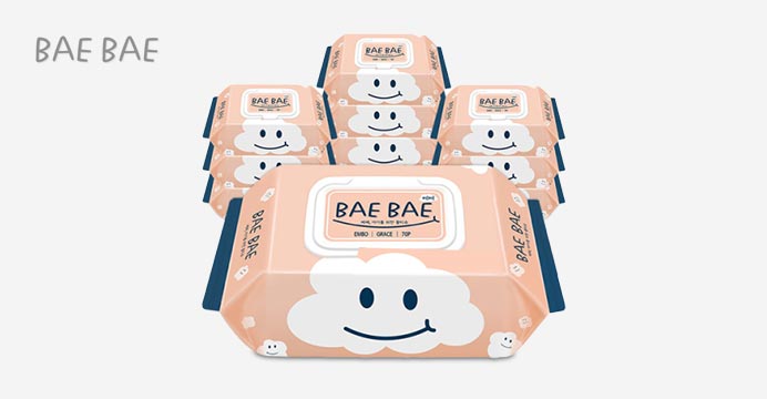 BAEBAE 아기물티슈 GRACE 70gsm 캡형 70매 10팩