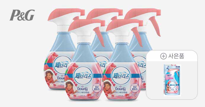 페브리즈 섬유탈취제 다우니향 370ml 5개+증정