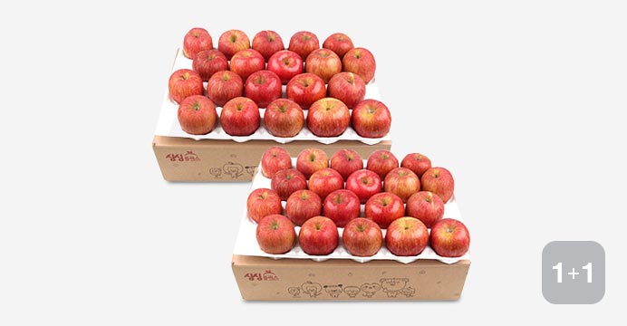 [1+1]사과5kg#중대과(10-15과내외)#2박스발송