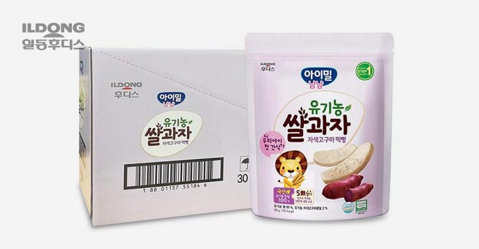 아이밀냠냠 유기농쌀과자 자색고구마떡뻥 6개