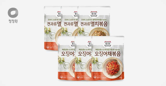 청정원 견과류 멸치볶음+오징어채볶음 6개