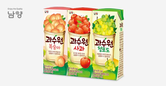 과수원 사과/청포도/복숭아 190ml 48팩