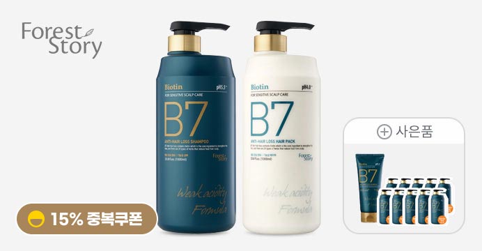 B7 약산성 탈모 샴푸 헤어팩 2+1/2000ml+250ml