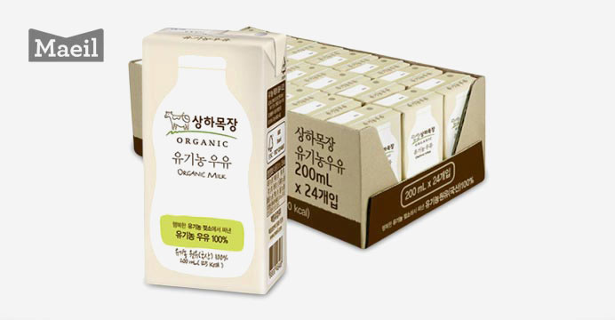 상하목장 유기농 멸균우유 200ML 24팩