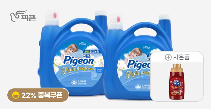 피죤 고농축 대용량 6L 2통 + 고농축 증정