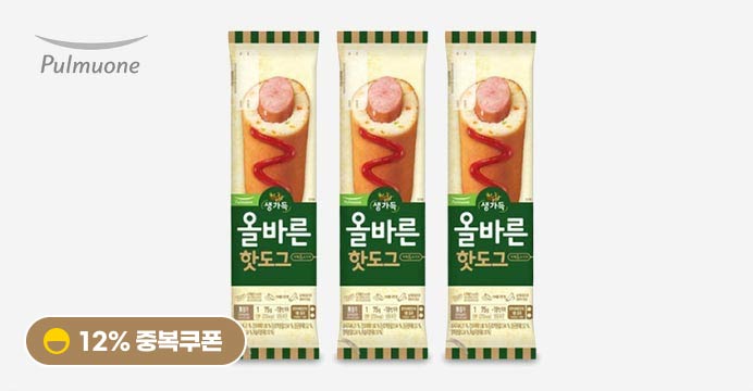 [12%쿠폰] 풀무원 올바른 핫도그 40개입