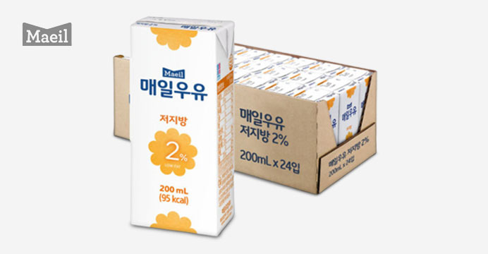 매일 멸균우유 저지방 2% 200ML 24팩