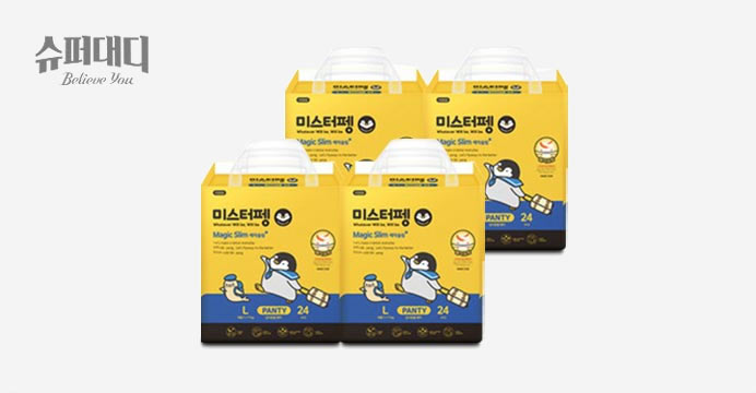 슈퍼대디 미스터펭 팬티 대형 24P 4팩